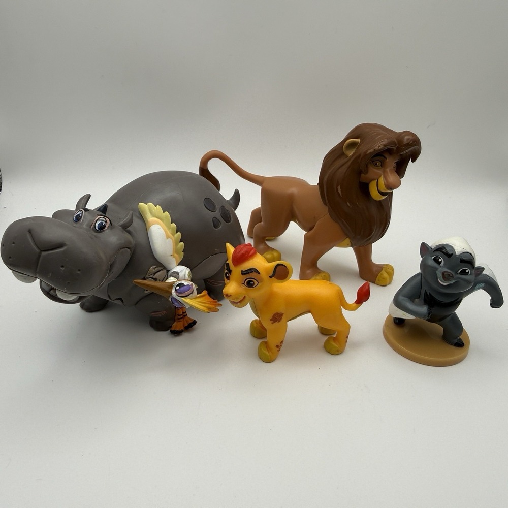DISNEY THE LION GUARD FIGURINE PLAYSET 4 Piece Set Lion King Rare Cake Toppers